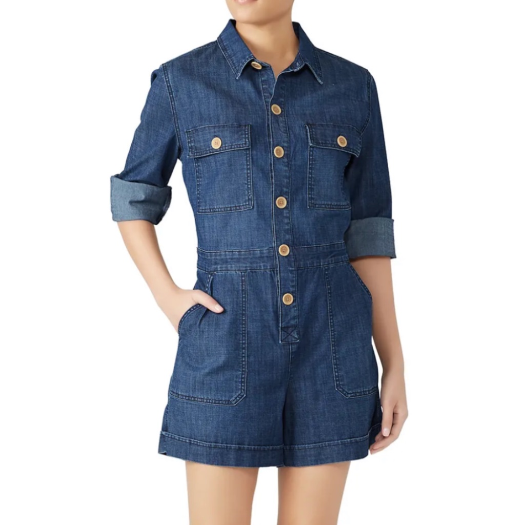 Sanctuary Coronado Denim Surplus Romper Size S